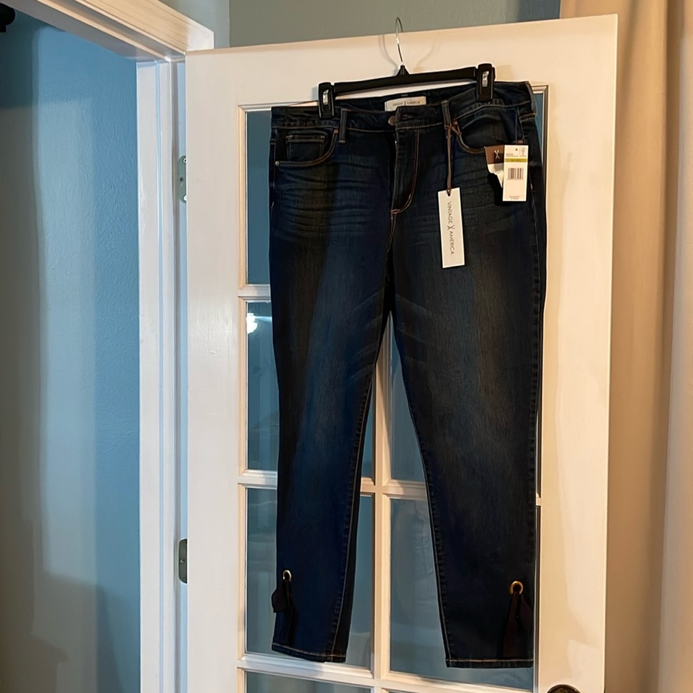 Women’s dark blue skinny jeans - size 14